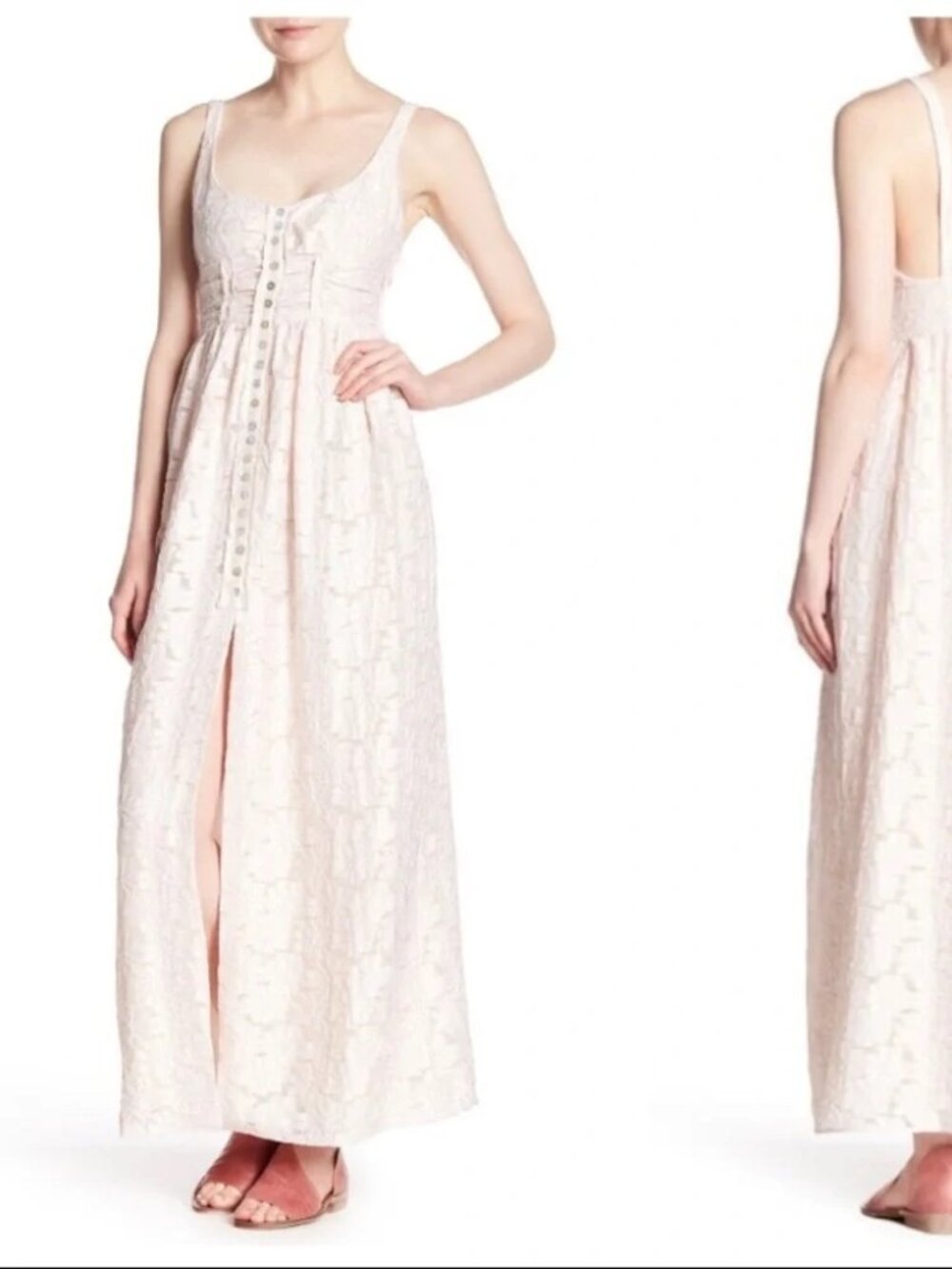 Free People Ivory Fresh as a Daisy Lace Maxi Dress